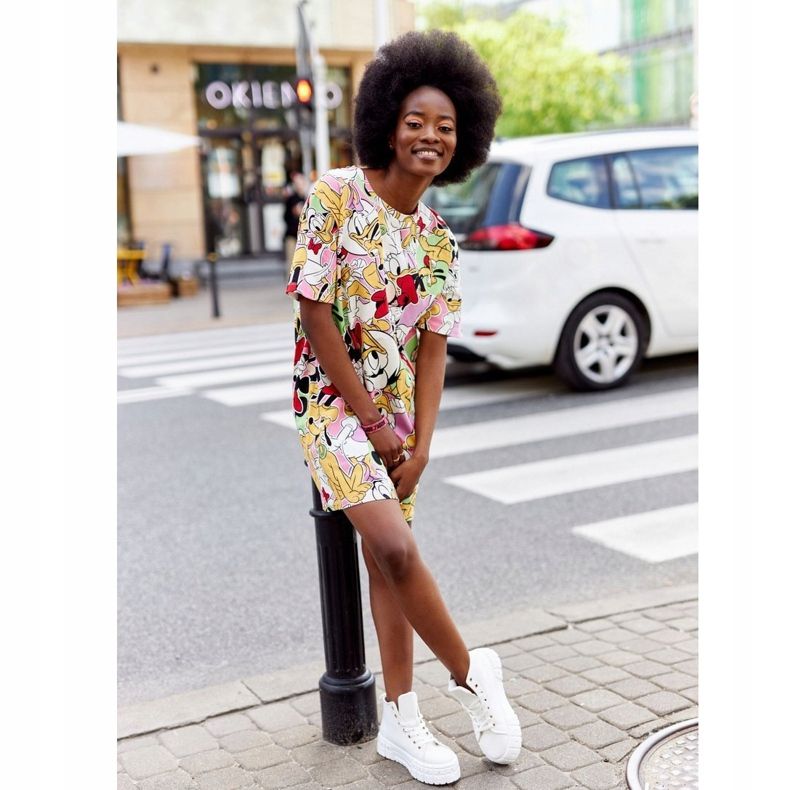 Dámské vysoké tenisky na manhattanské bílé platformě bílý 2