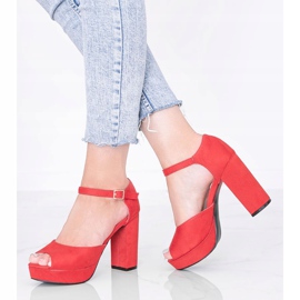 Červené sandály na platformě Swing 1