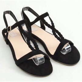 Černé semišové sandály Z5721 Black černý 1