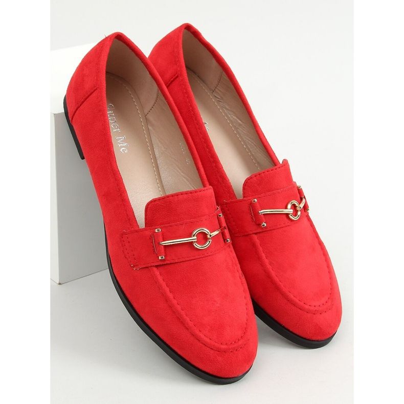 Červené dámské mokasíny GQ01 Red červený 1
