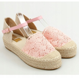 Růžové krajkové espadrilky 919-4 růžové růžový 1