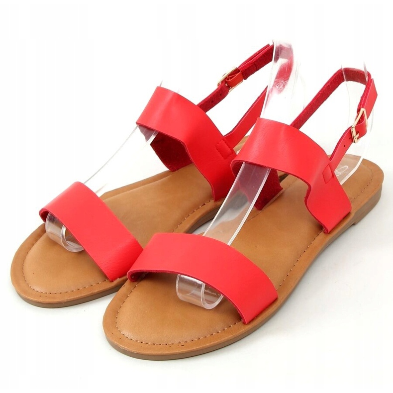 Červené dámské sandály FF-505 Red červený 1