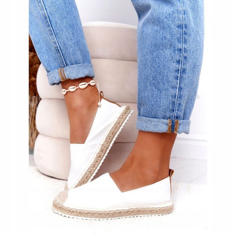 Espadrilky na pletené podrážce Big Star HH274493 bílá béžový bílý 4