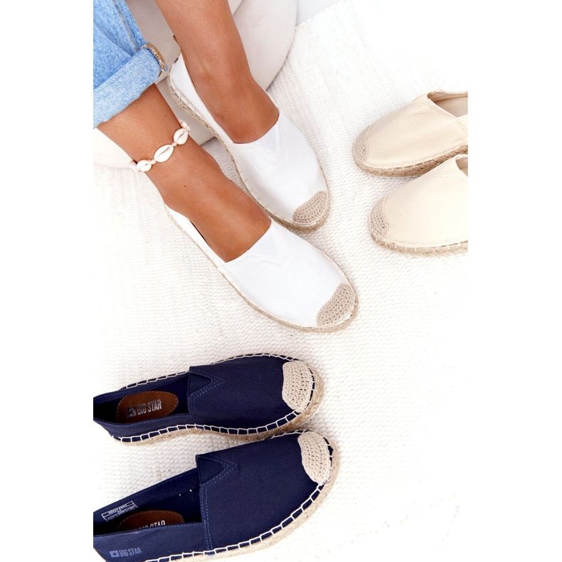 Espadrilky na pletené podrážce Big Star HH274493 bílá béžový bílý 3