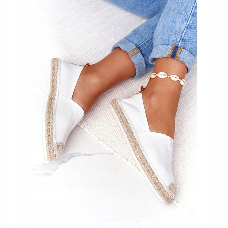 Espadrilky na pletené podrážce Big Star HH274493 bílá béžový bílý 1