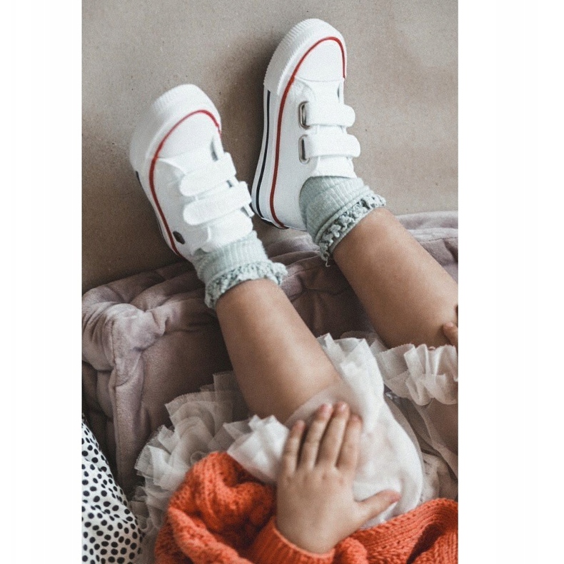 Dětské nízké tenisky se suchým zipem Big Star HH374095 White bílý 1