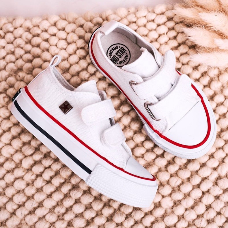 Dětské nízké tenisky se suchým zipem Big Star HH374095 White bílý 6