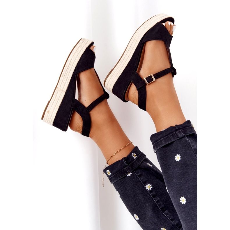 PG1 Černé klínové sandály Graciosa 9R93 černé černá 5