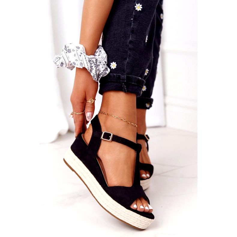 PG1 Černé klínové sandály Graciosa 9R93 černé černá 3