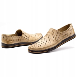 Polbut Pánská prolamovaná obuv 2107P, béžová béžový 5