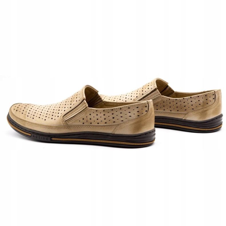 Polbut Pánská prolamovaná obuv 2107P, béžová béžový 6