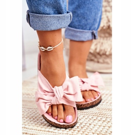 PS1 Dámské žabky s mašlemi Wendy CK02P růžové růžový 2 PS1 Dámské žabky s mašlemi Wendy CK02P růžové růžový 2