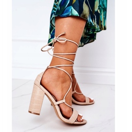 PS1 Svázané sandály na béžovém mole béžový 2