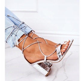 PS1 Svázané sandály na stříbrném mole stříbro 1