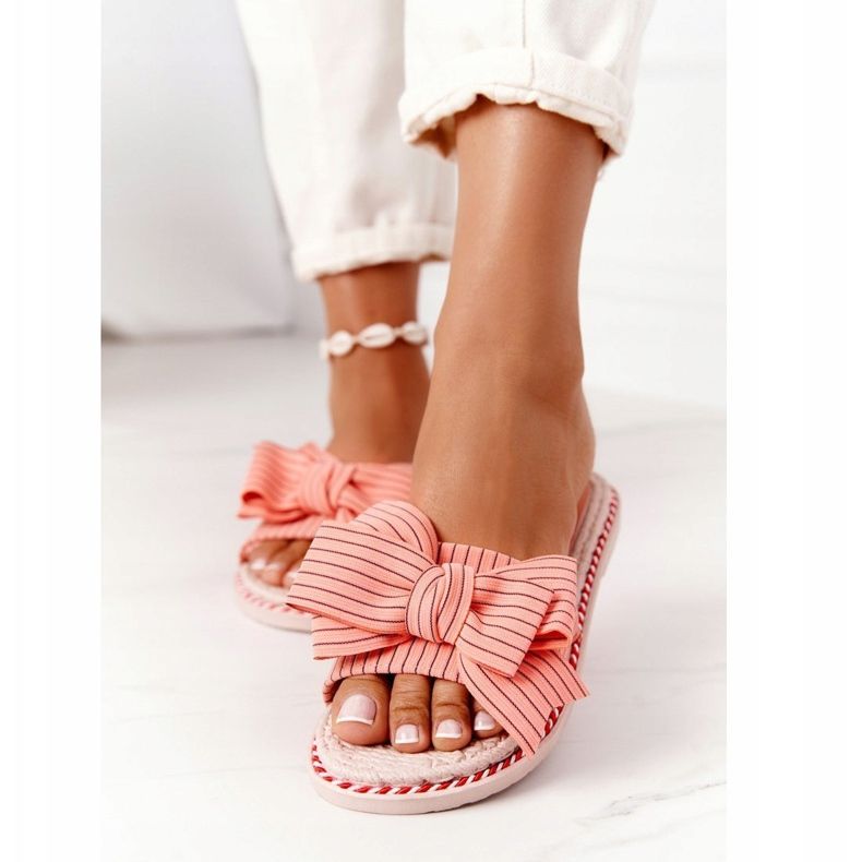 PS1 Gumové pantofle s růžovou mašlí Gabriell růžový 2