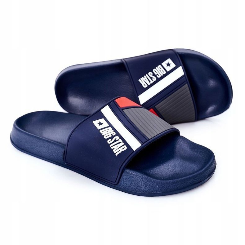 Pánské pantofle Big Star HH174837 Navy blue námořnická modř 2