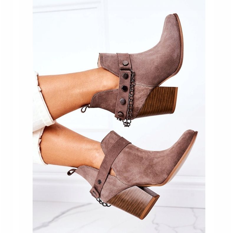 Lewski Shoes Velurové boty na tyči Boty Lewski 2880 hnědé hnědý 1