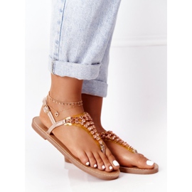 Japonské sandály s kamínky Lu Boo Rose Gold růžový zlatý 2