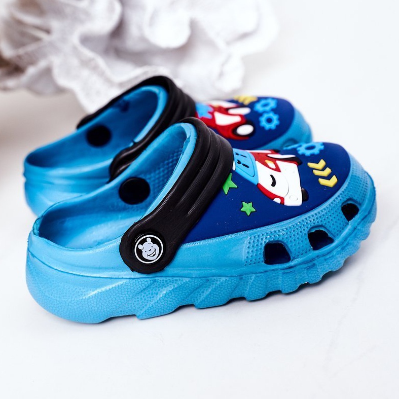 Dětské pěnové pantofle Crocs Blue Black Oscar černá modrý 1