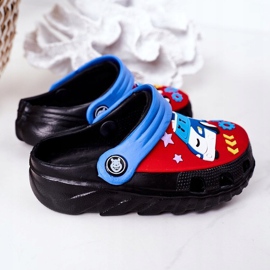 Dětské pěnové pantofle Crocs Black Blue Oscar černý červený modrý 1