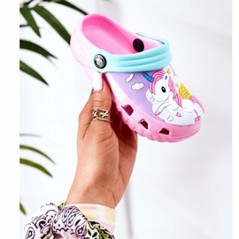 Dětské pěnové pantofle Crocs Růžová tyrkysová Oscar modrý růžový 1