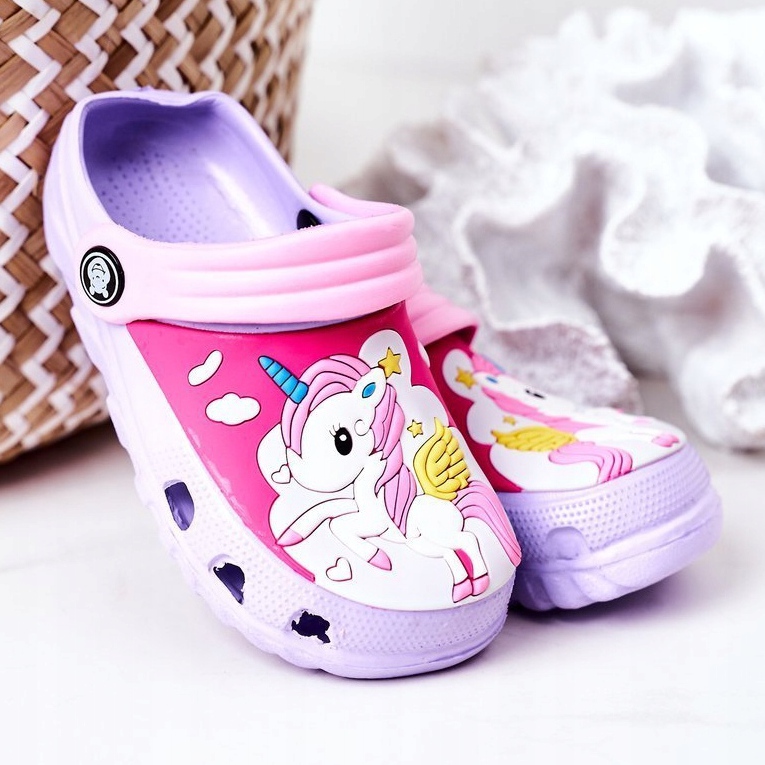 Dětské pěnové pantofle Crocs Violet Pink Oscar fialová růžový 2