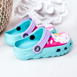 Dětské pěnové pantofle Crocs Green Violet Oscar fialová zelený 1