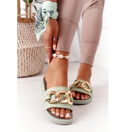 PS1 Jednu chvíli gumové pantofle s řetězem světle zelené zelená 1 PS1 Jednu chvíli gumové pantofle s řetězem světle zelené zelená 1