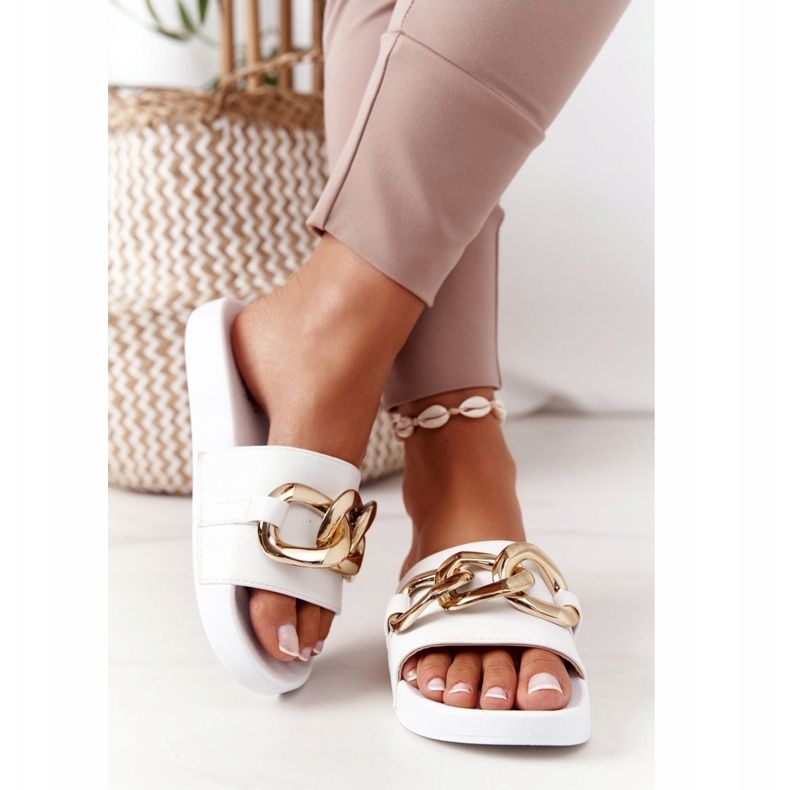 PS1 Jednu chvíli gumové žabky s řetězem bílý 2 PS1 Jednu chvíli gumové žabky s řetězem bílý 2