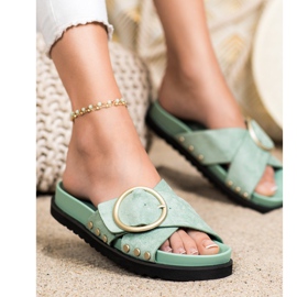 Renda Neformální pantofle zelený 1