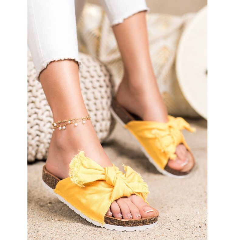 Forever Folie Pohodlné textilní pantofle žlutá 1 Forever Folie Pohodlné textilní pantofle žlutá 1