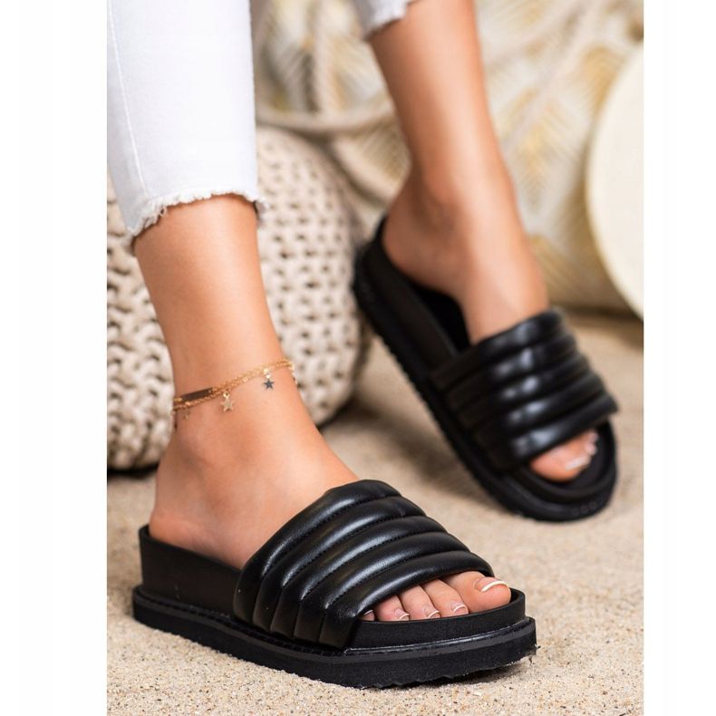 Seastar Lehké eko kožené přezůvky černá 1