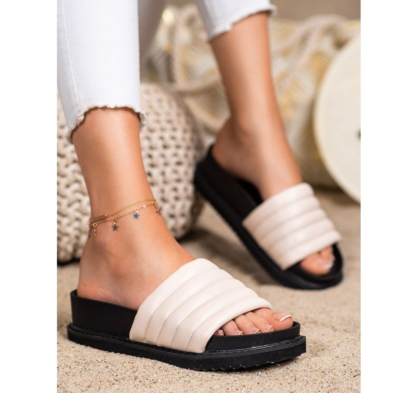 Seastar Lehké eko kožené přezůvky béžový 1