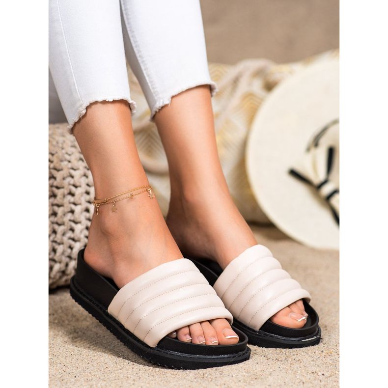 Seastar Lehké eko kožené přezůvky béžový 2