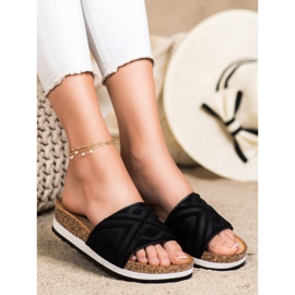 Seastar Klasické semišové pantofle černá 2