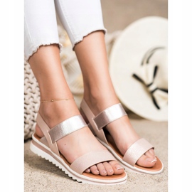 Best Shoes Módní nazouvací sandály růžový zlatý 1