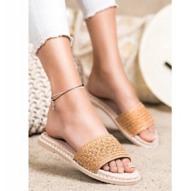 SHELOVET Neformální pletené pantofle béžový 1