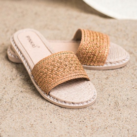 SHELOVET Neformální pletené pantofle béžový 2