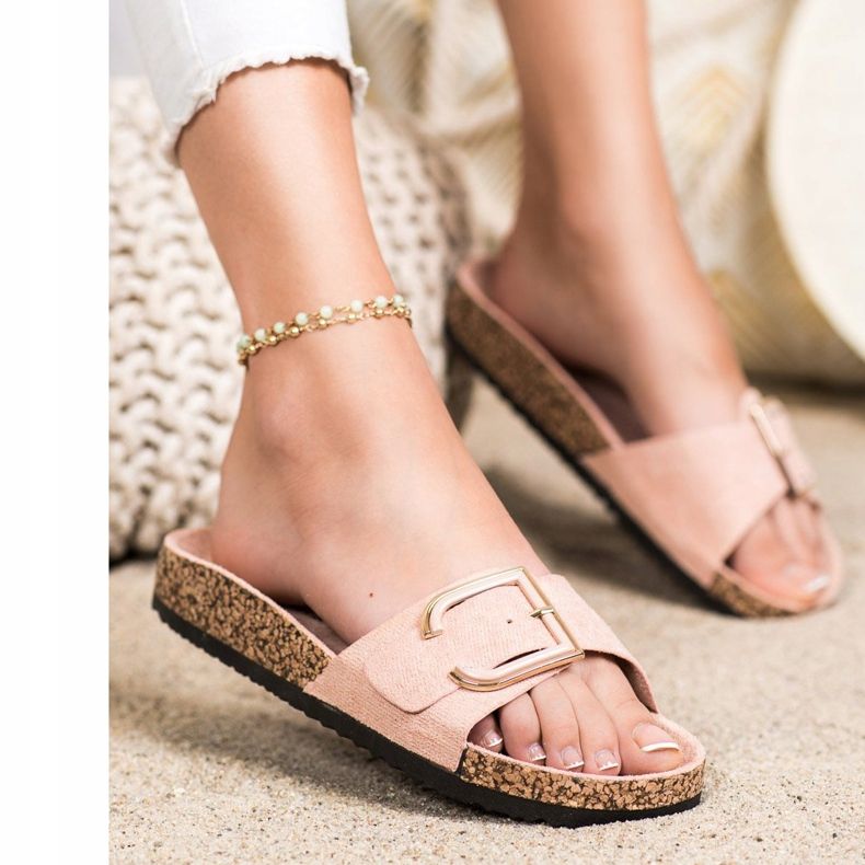 Anesia Paris Neformální semišové pantofle růžový 1