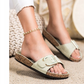 Anesia Paris Neformální semišové pantofle zelená 1