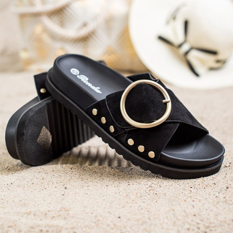 Renda Neformální pantofle černý 1