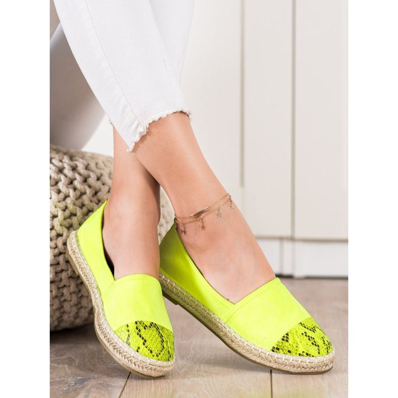 Bestelle Espadrilky s hadím potiskem zelený žluť 1