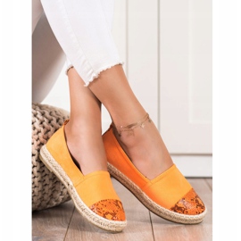 Bestelle Espadrilky s hadím potiskem pomerančový 1