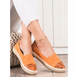 Bestelle Espadrilky s hadím potiskem pomerančový 1