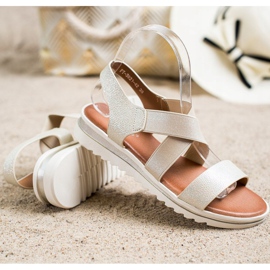 Best Shoes Nazouvací sandály s třpytkami zlatý 1