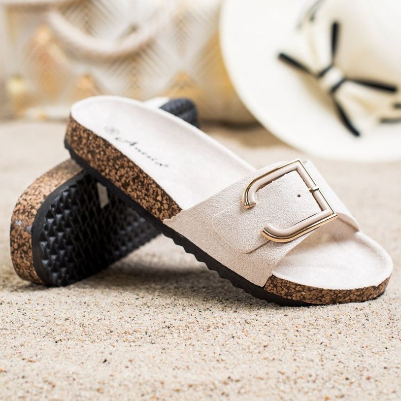 Anesia Paris Neformální semišové pantofle béžový 1