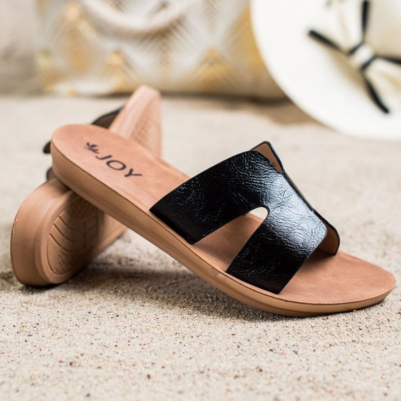 SHELOVET Papuče z ekologické kůže černá 1