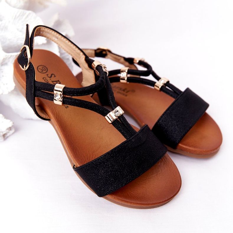 S.Barski Dětské sandály S. Bararski Comfort Black černý 1