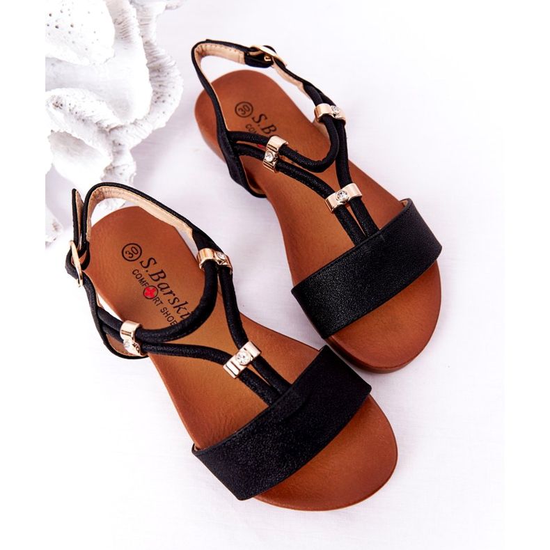 S.Barski Dětské sandály S. Bararski Comfort Black černý 2