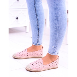 Lu Boo Dámské balerínky Růžové espadrilky Macarena Flowers růžový 6